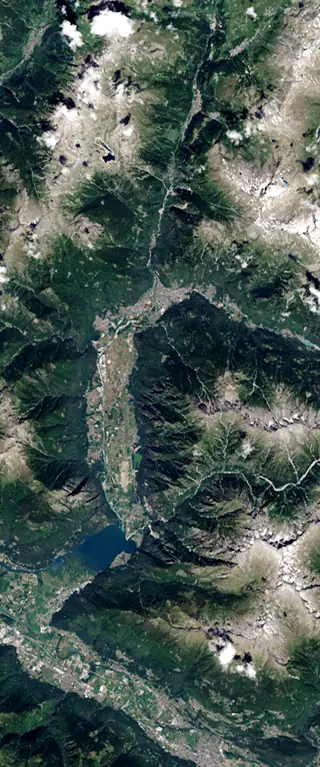 Satellite imagery letters spelling a personalized name (R)